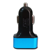 USB Car Charger with 3 Port Blue Color